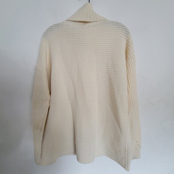 Stitch Fix VERO MODA Ivory Chunky Cable Knit Cowl Turtleneck Long Sleeve Sweater - Picture 4 of 12